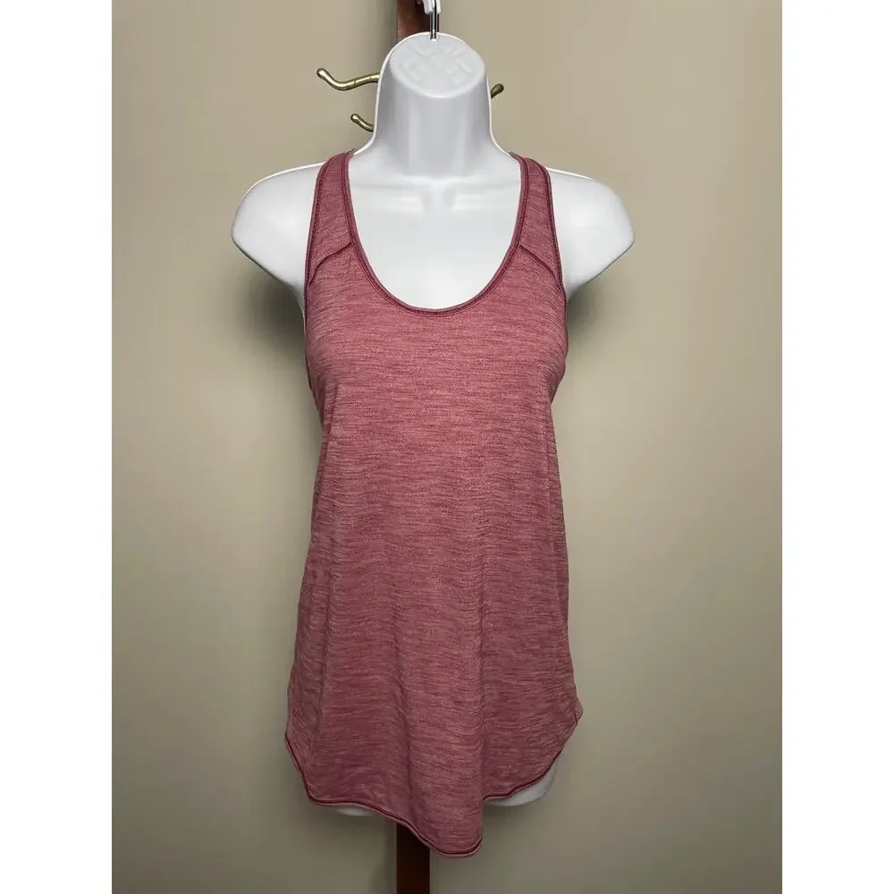 Lululemon Size M Activewear Tank Heathered Burgundy Racerback